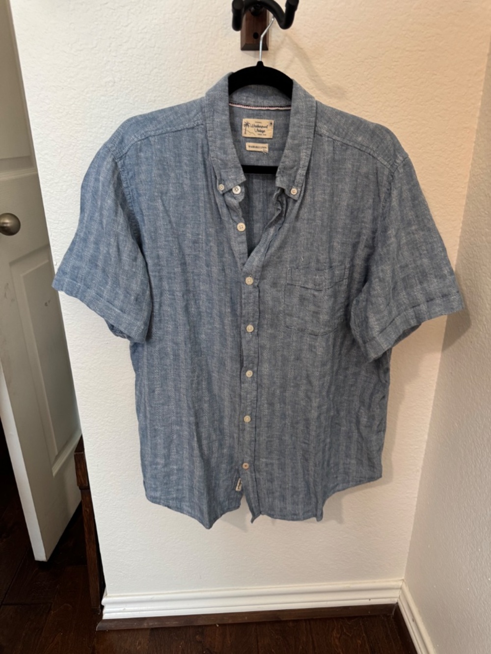 Weatherproof Vintage Washable Linen Mens XL Button Down Shirt